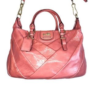 Coach | PETAL Diagonal Pleated Patent Leather Linsey Bag (F21304)